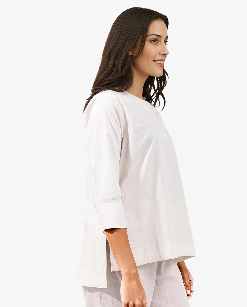 Rareism Women's Cotton Top With Round Neck And Regular Fit