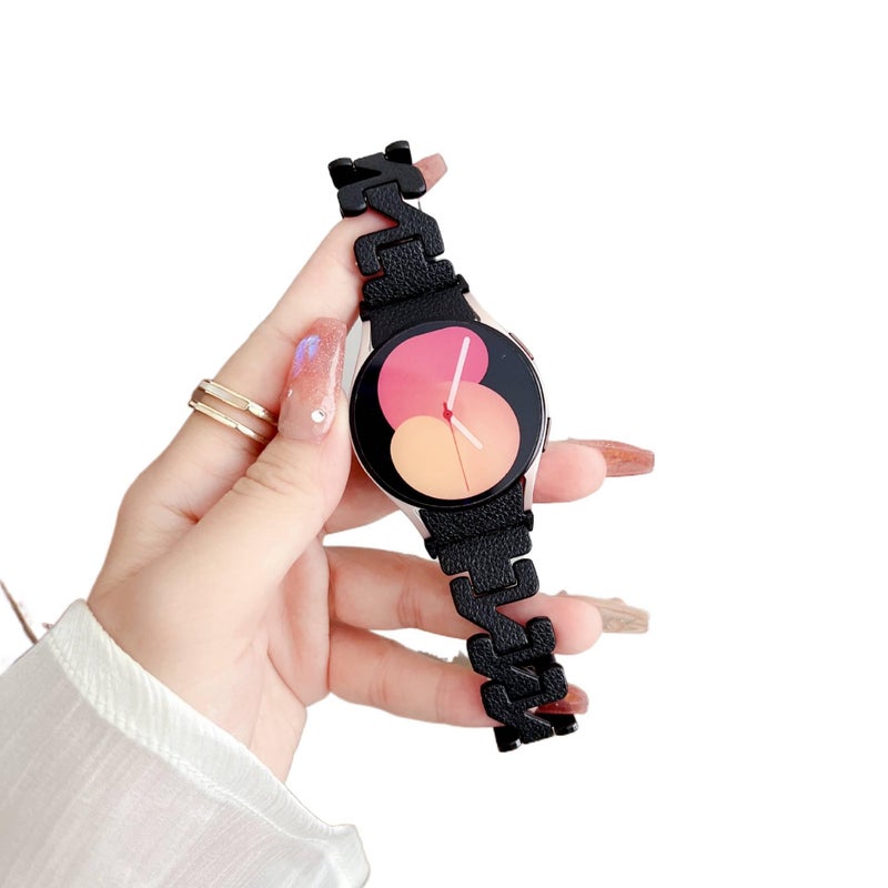سوار ساعة ذكية باللون شفاف قابل للتعديل سوار جلدي كلاسيكي متوافق مع Samsung Galaxy Watch 7 بملاءمة قابلة للتعديل وحزام بديل للاستخدام اليومي أثناء التنقل للطاولة للمكتب - Image 5