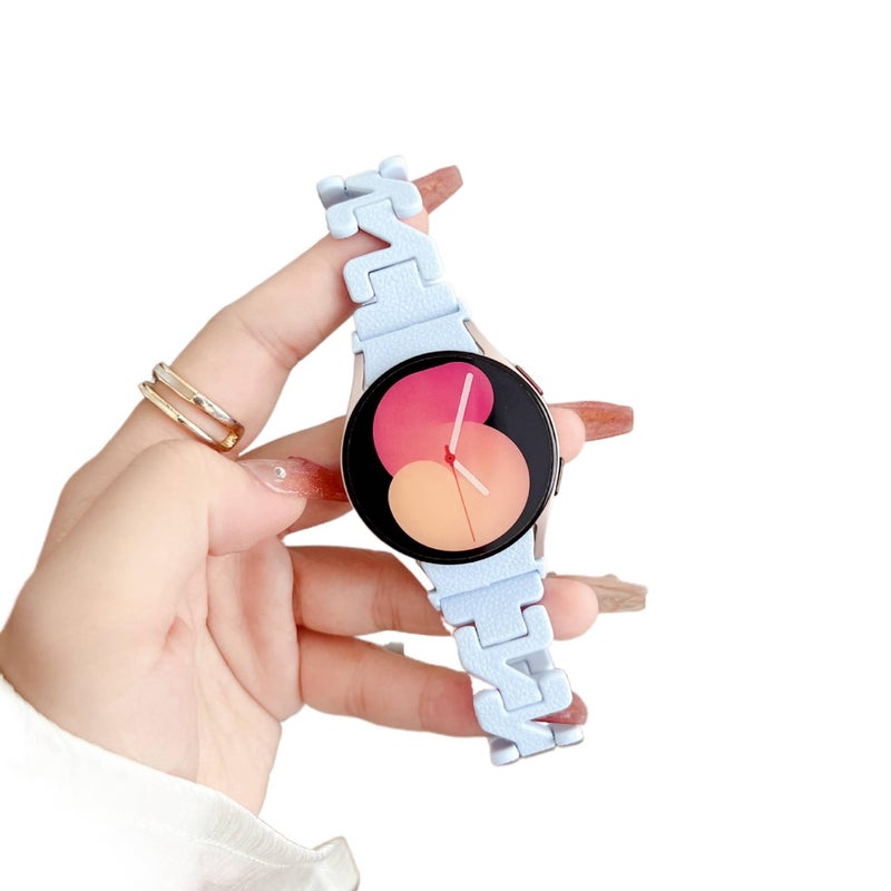 سوار ساعة ذكية باللون شفاف قابل للتعديل سوار جلدي كلاسيكي متوافق مع Samsung Galaxy Watch 7 بملاءمة قابلة للتعديل وحزام بديل للاستخدام اليومي أثناء التنقل للطاولة للمكتب - Image 4