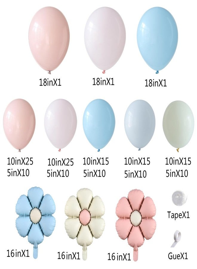 UAEYW Spring Wildflowers Balloon Arch Kit 153Pcs Pastel Pink Blue Balloon Garland Kit, Boho Daisy Flower Foil Balloons for Birthday Baby in Bloom Baby Shower Bridal Shower Wedding Party Decorations - Image 2