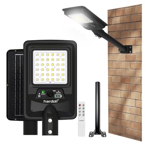 hardoll 100W Solar Street Light for Home, Garden & Outdoor | 1200 Lumens Waterproof LED Lamp with Motion Sensor Auto ON/Off, Remote & 6000mAh Battery IP65, 1-Year Warranty (Cool White - Pack of 1 - Image 1