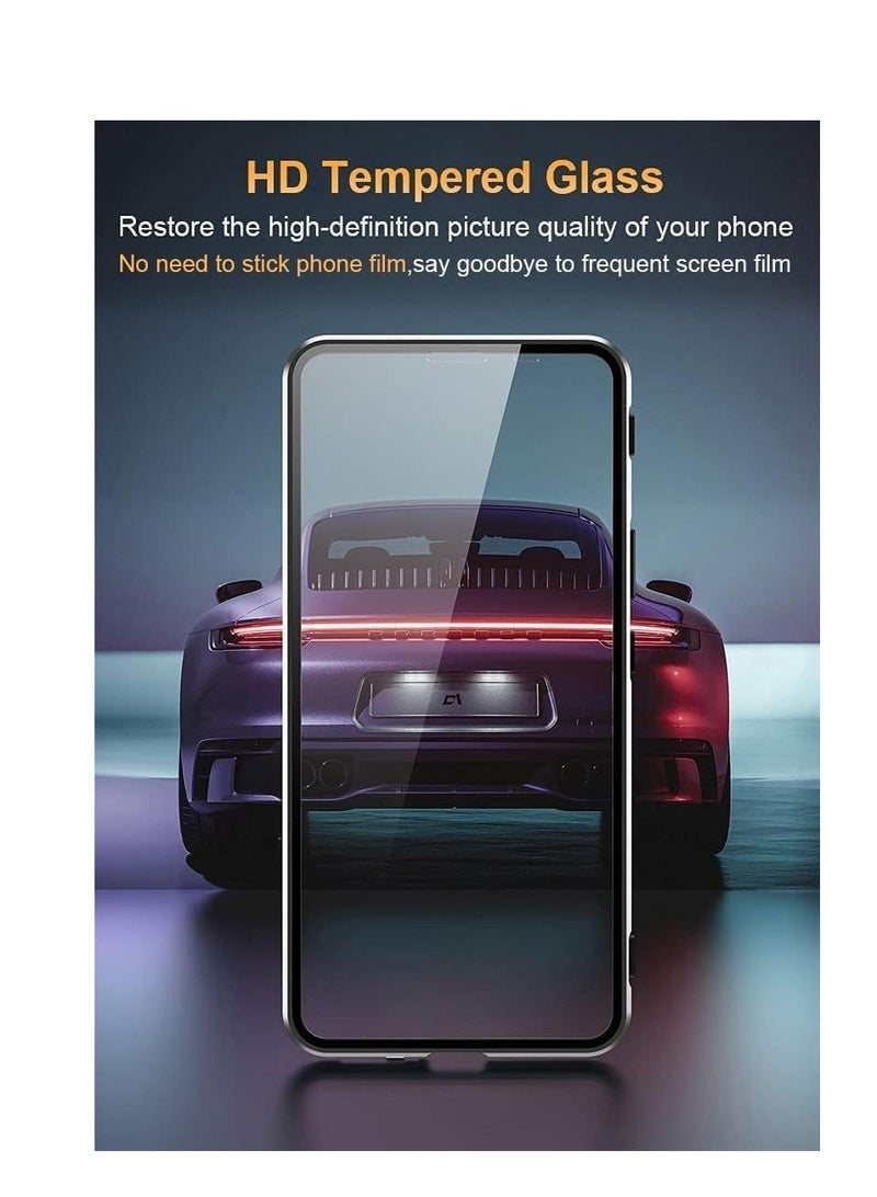 Case Compatible with VIVO V40 5G, Magnetic Body Metal Frame Double Sided Clear Tempered Glass Cover with Camera Protection  - Image 5