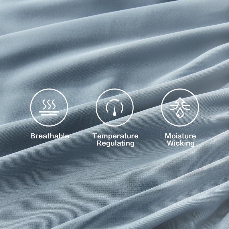 Andency أند وندانس رمادي ألواح بحجم الملك الأزرق المحدد بنسبة 100 ٪ فيسكوز مستمدة من صفائح كينغ تبريد الخيزر - Image 5