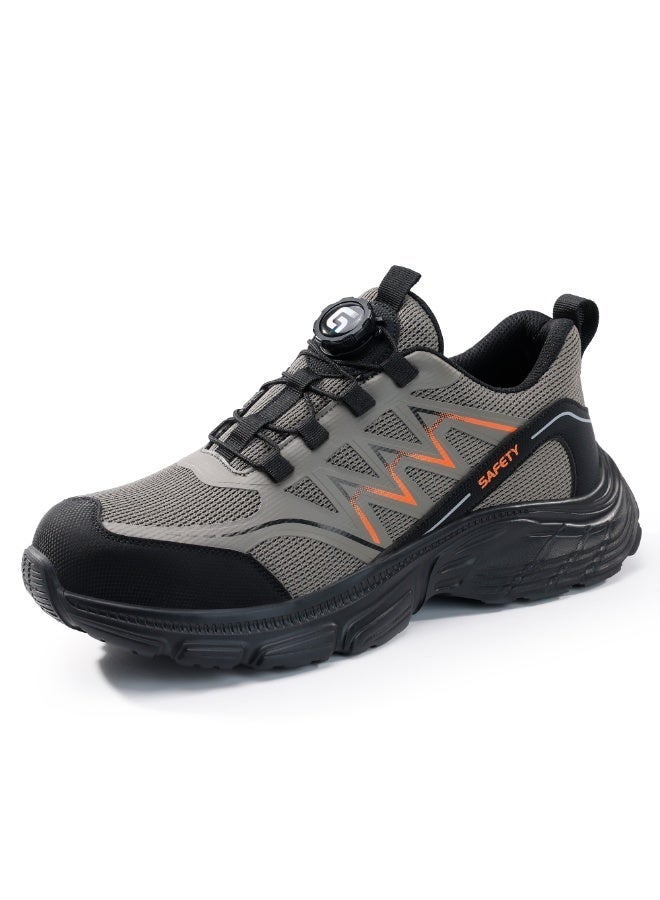 Men's steel-toe safety shoes, lightweight and comfortable, puncture-proof and slip-resistant, wear-resistant and durable, comfortable for long periods of standing, lightweight and breathable, work shoes that can also be worn as fashionable athletic shoes. - Image 1
