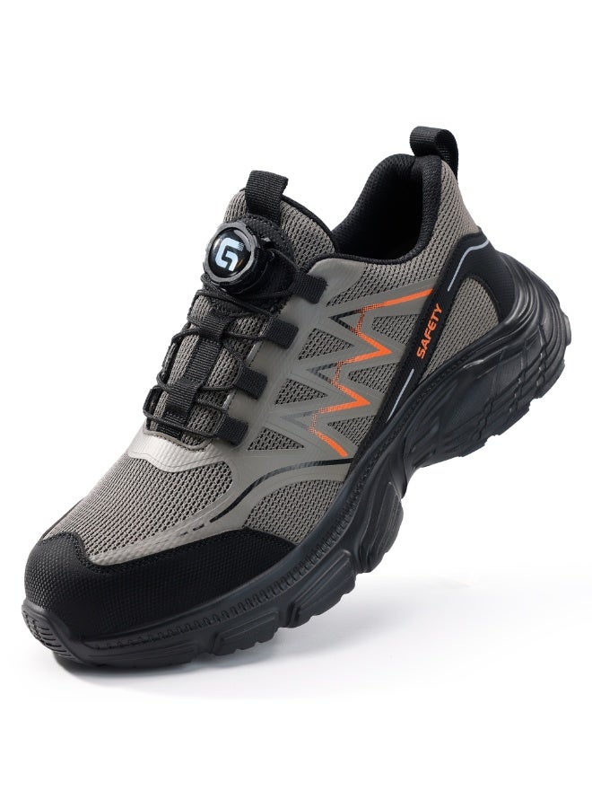 Men's steel-toe safety shoes, lightweight and comfortable, puncture-proof and slip-resistant, wear-resistant and durable, comfortable for long periods of standing, lightweight and breathable, work shoes that can also be worn as fashionable athletic shoes. - Image 2