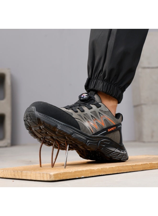 Men's steel-toe safety shoes, lightweight and comfortable, puncture-proof and slip-resistant, wear-resistant and durable, comfortable for long periods of standing, lightweight and breathable, work shoes that can also be worn as fashionable athletic shoes. - Image 4