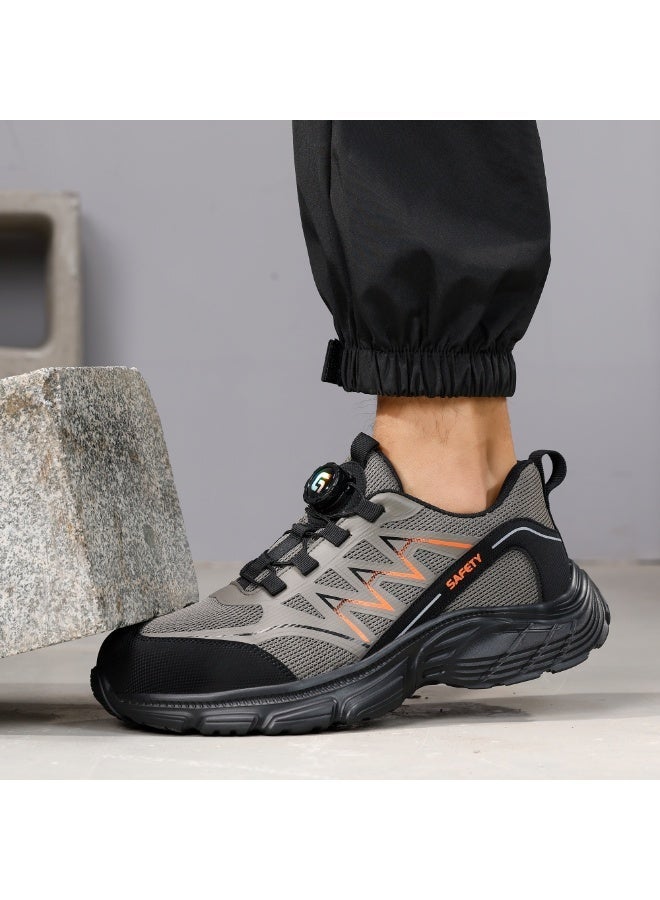 Men's steel-toe safety shoes, lightweight and comfortable, puncture-proof and slip-resistant, wear-resistant and durable, comfortable for long periods of standing, lightweight and breathable, work shoes that can also be worn as fashionable athletic shoes. - Image 5