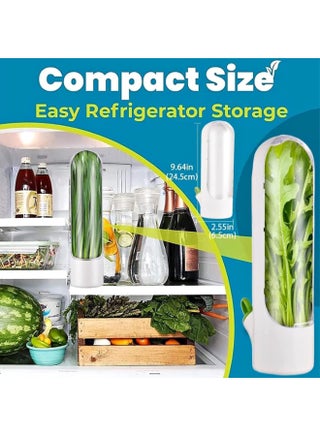2PCS Herb Saver for Refrigerator, Herb Saver Pod Cilantro Containers for Refrigerator, Fresh Herb Keeper for Cilantro, Parsley, Asparagus, Mint, Keeps Vegetables for 2-3 Weeks - view 2