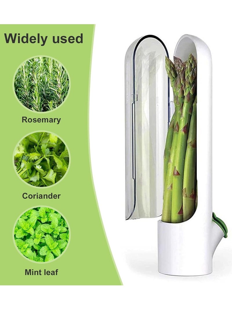 Premify 2 Pcs Herb Saver, Herbs Keeper for Refrigerator, Cilantro Storage Containers, Herb Saver Pod Keep Fresh & Green Vegetables, Mint, Parsley, Asparagus for 2-3 Weeks