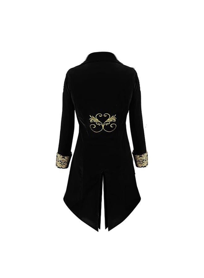 Apocrypha Mens Medieval Steampunk Tailcoat Victorian Prince Jacket Frock Coat, Black, S - Image 2