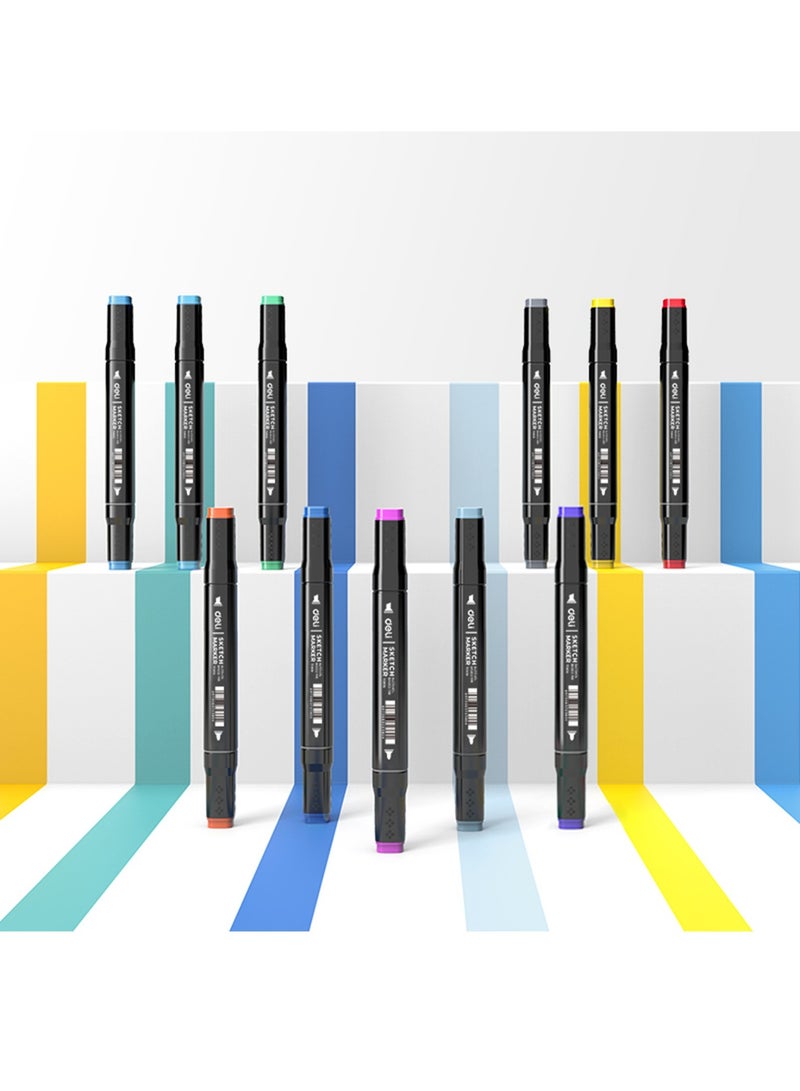 Deli 40-Piece Dual Tip Skecth Markers For Art Multicolour - Image 4