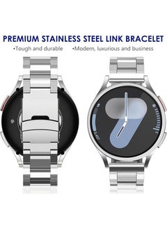 WINGLE for Samsung Galaxy Watch 7 6 5 4 Band Watch 6 Classic 47mm Bands 5 Pro Galaxy Watch 4 Classic FE Band 45mm 43mm 44mm 40mm 46mm 42mm Men 20mm Stainless Steel Band Galaxy Watch 3 41mm, Silver  - Image 3
