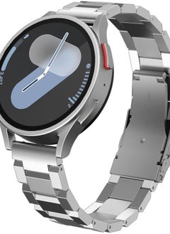 WINGLE for Samsung Galaxy Watch 7 6 5 4 Band Watch 6 Classic 47mm Bands 5 Pro Galaxy Watch 4 Classic FE Band 45mm 43mm 44mm 40mm 46mm 42mm Men 20mm Stainless Steel Band Galaxy Watch 3 41mm, Silver  - Image 1