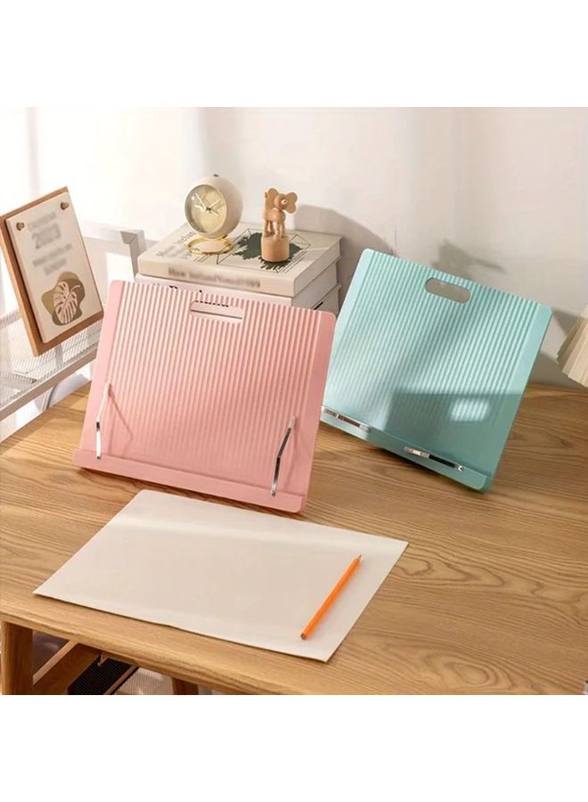 Blue Adjustable Reading Book Stand Portable Holder for Books Tablets Office Desk Organizer - Image 1