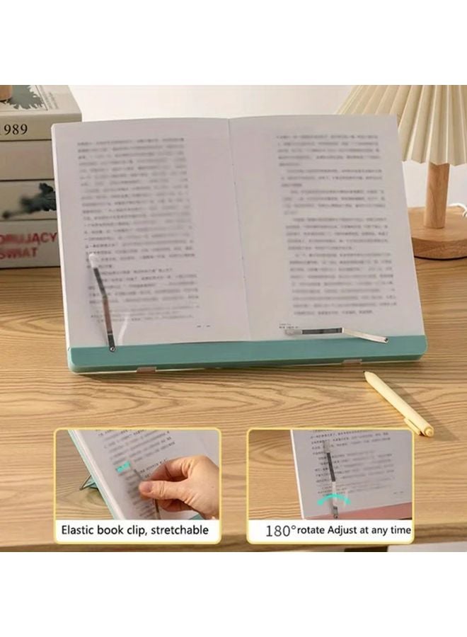 Blue Adjustable Reading Book Stand Portable Holder for Books Tablets Office Desk Organizer - Image 5