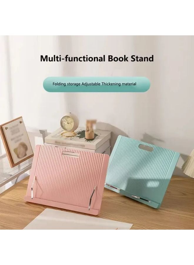 Blue Adjustable Reading Book Stand Portable Holder for Books Tablets Office Desk Organizer - Image 3