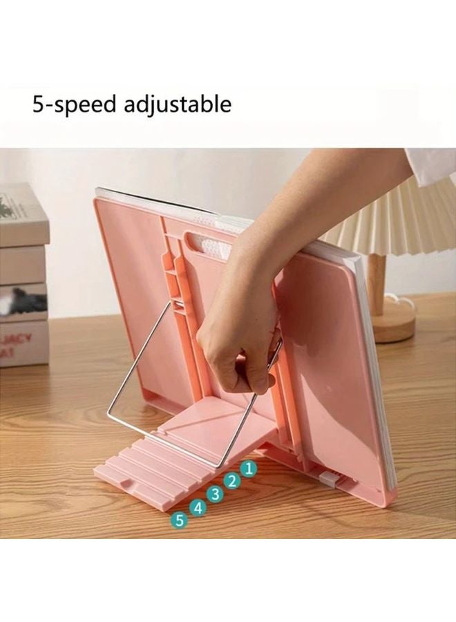 Blue Adjustable Reading Book Stand Portable Holder for Books Tablets Office Desk Organizer - Image 4