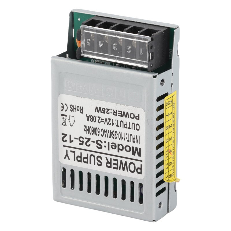 Switching Power Supply 25W 2.08A DC 12V Output Aluminum Alloy - 170-264V Input - Safety Protection Cover for Industrial Automation - Image 4