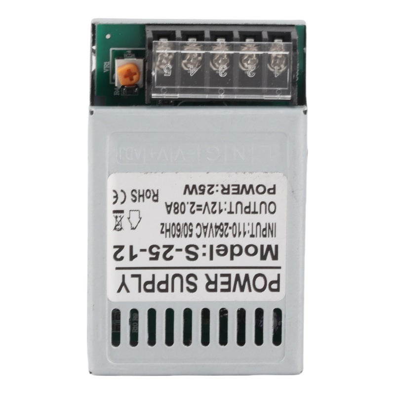 Switching Power Supply 25W 2.08A DC 12V Output Aluminum Alloy - 170-264V Input - Safety Protection Cover for Industrial Automation - Image 3