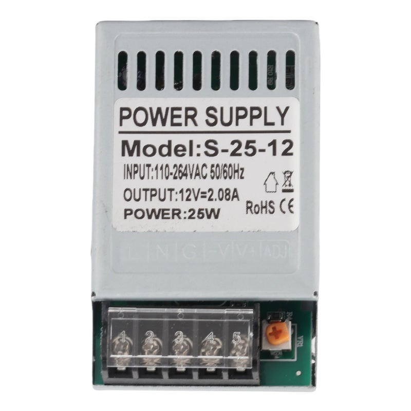 Switching Power Supply 25W 2.08A DC 12V Output Aluminum Alloy - 170-264V Input - Safety Protection Cover for Industrial Automation - Image 1