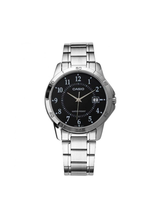 Casio MTP-V004D-1BUDF Men’s Analog Stainless Steel Watch – Black Dial, Date Display, Water Resistant - Image 2