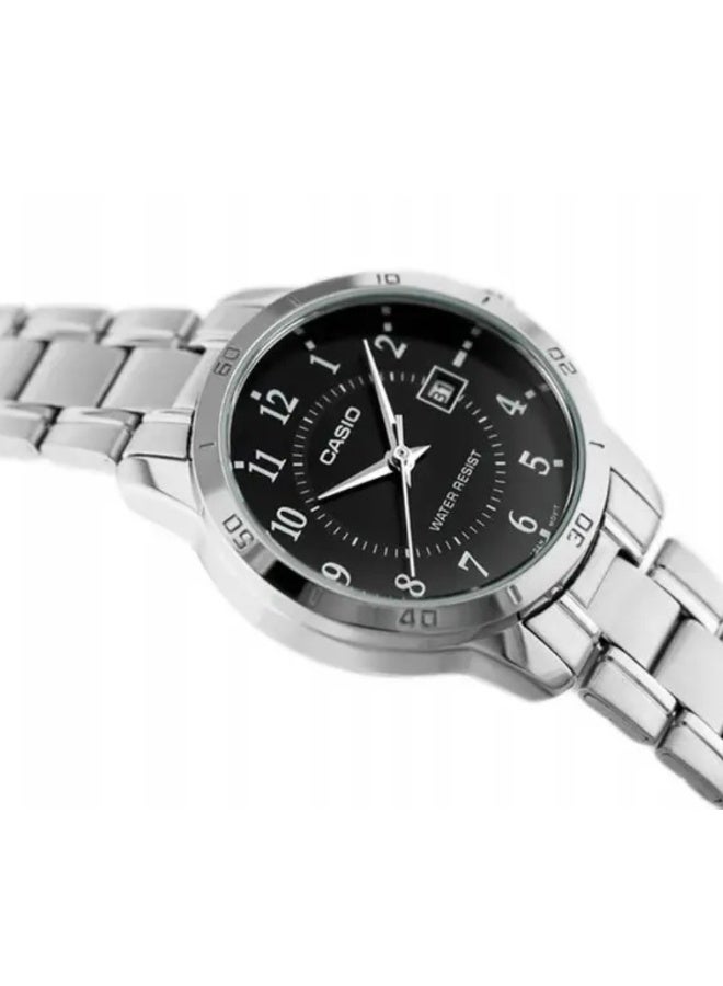 Casio MTP-V004D-1BUDF Men’s Analog Stainless Steel Watch – Black Dial, Date Display, Water Resistant - Image 3