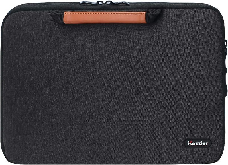 iCozzier 13-13.3 Inch Handle Electronic Accessories Strap Laptop Sleeve Case Bag Protective Bag for 13" MacBook Air/MacBook Pro/Pro Retina Cover-Black - Image 1