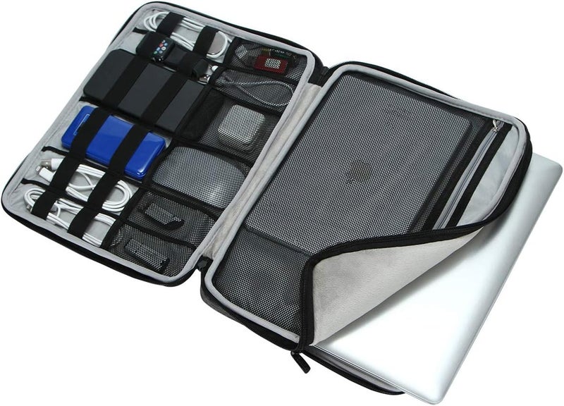iCozzier 13-13.3 Inch Handle Electronic Accessories Strap Laptop Sleeve Case Bag Protective Bag for 13" MacBook Air/MacBook Pro/Pro Retina Cover-Black - Image 3