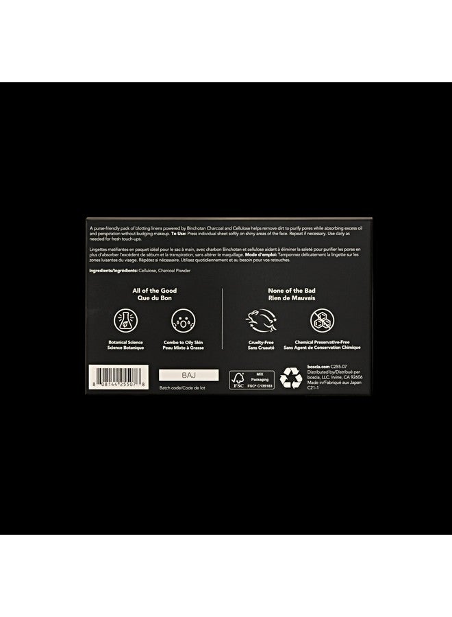 boscia boscia Black Charcoal Blotting Linens - Vegan, Cruelty-Free, Natural Skin Care - Oil Blotting Sheets for Face - For Combination to Oily Skin Types - Travel Size - 100 Sheets - Image 2