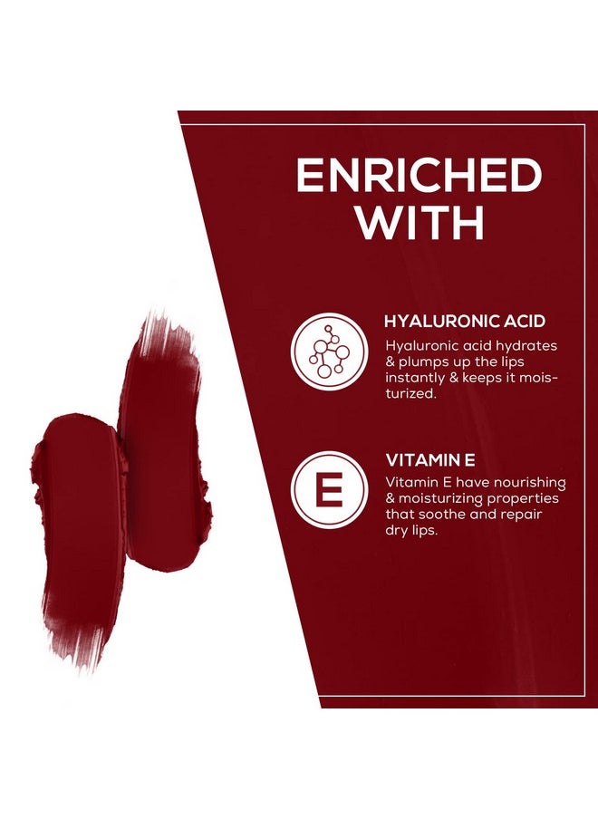 Stunner Matte Lipstick - Free Spirit 4Gm - Intense Color Pay Off, Full Coverage Long Lasting Weightless Velvety Formula With One Swipe Application - Enriched With Vitamin E & Hyaluronic Acid