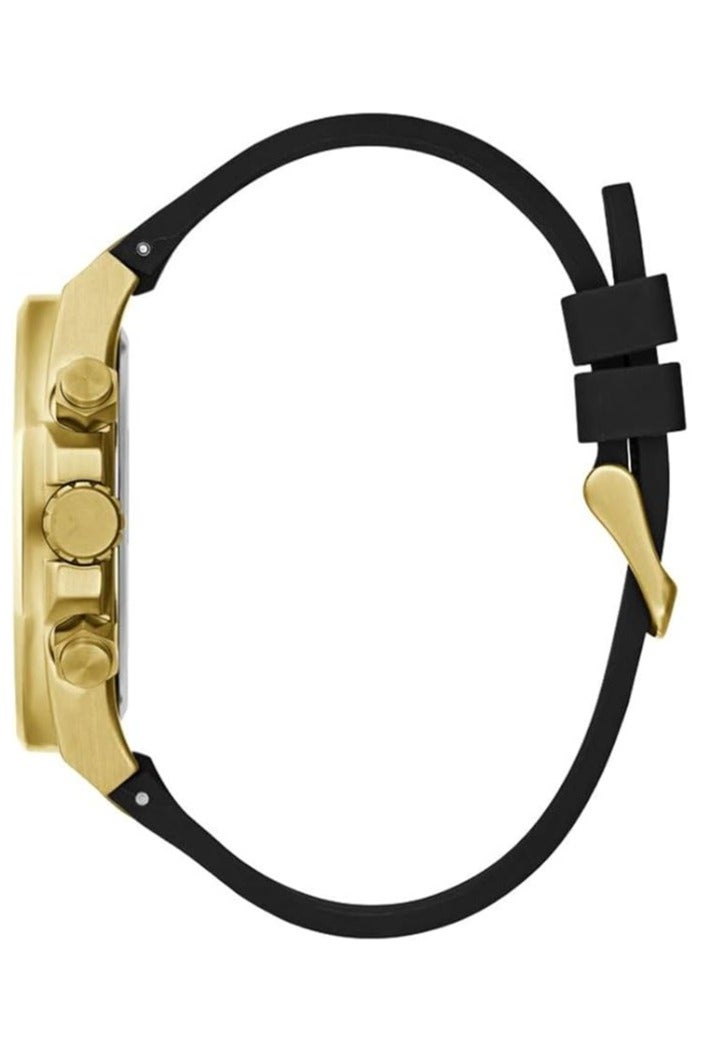 GUESS Men's 46mm Watch - Black Strap Black Dial Two-Tone Case - Image 2