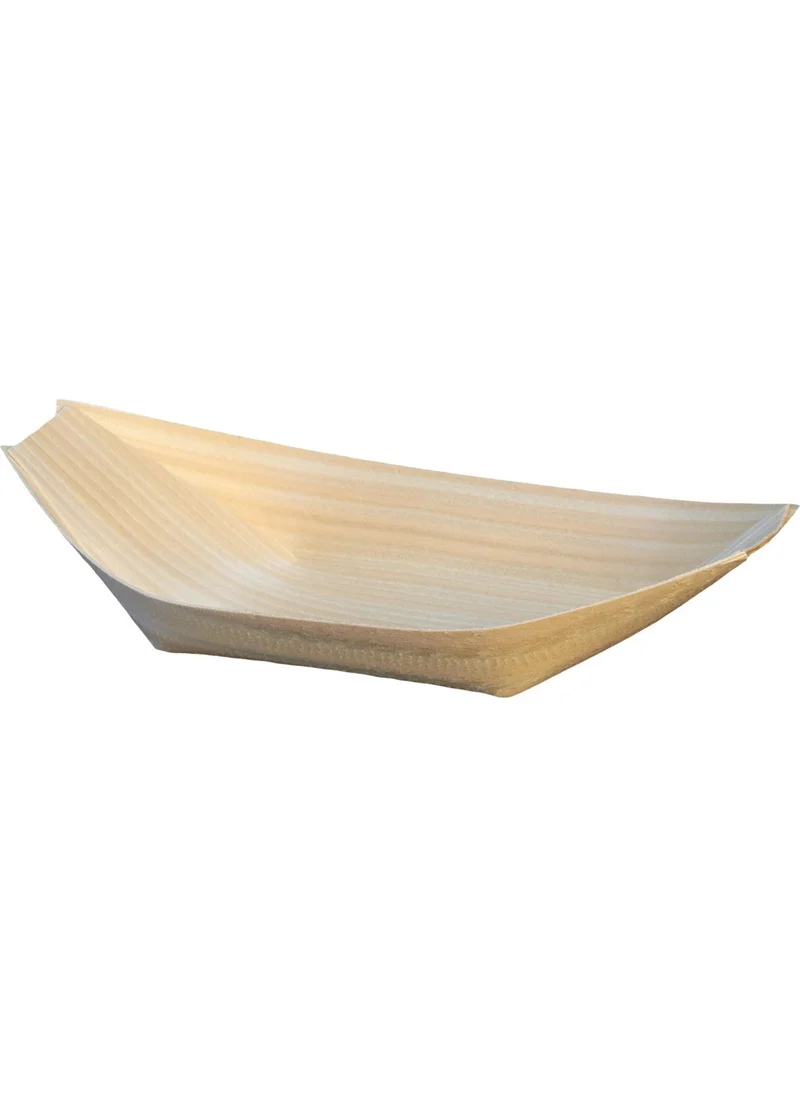 Ambalaj Pazarı Packaging Market Wooden Boat Plate 6,5x11,5 Cm - 50 Pieces