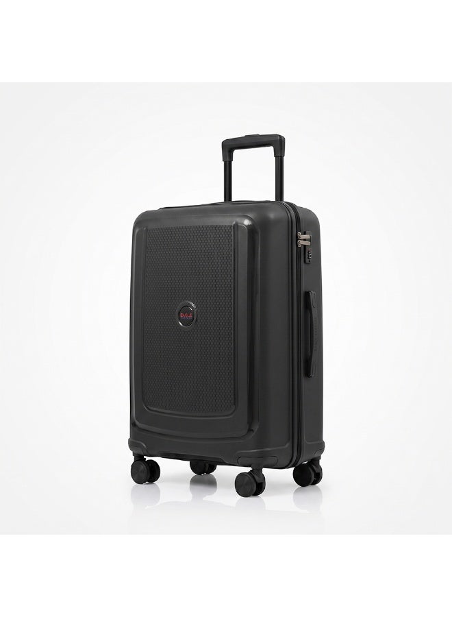 Eagle Express Clifton 20 Inch Cabin Luggage All Black, PP Hard Shell Carry On Trolley Suitcase with Lightweight Travel Design, 360 Spinner Wheels, Secure Lock System and 2 Year Warranty - Image 1