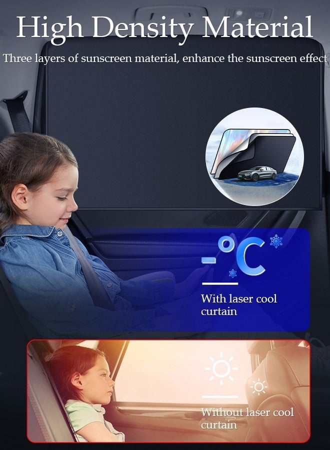 DUNISO Car Side Window Sun Shade Set, 4 Pack Universal Magnetic Car Curtain with Blocks UV Rays, Automotive Window Sunshades, Window Sunshades Privacy Curtains - Image 3