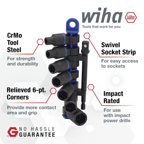 Wiha 72094 8Piece 38 Drive Metric Impact Socket Set - Image 3