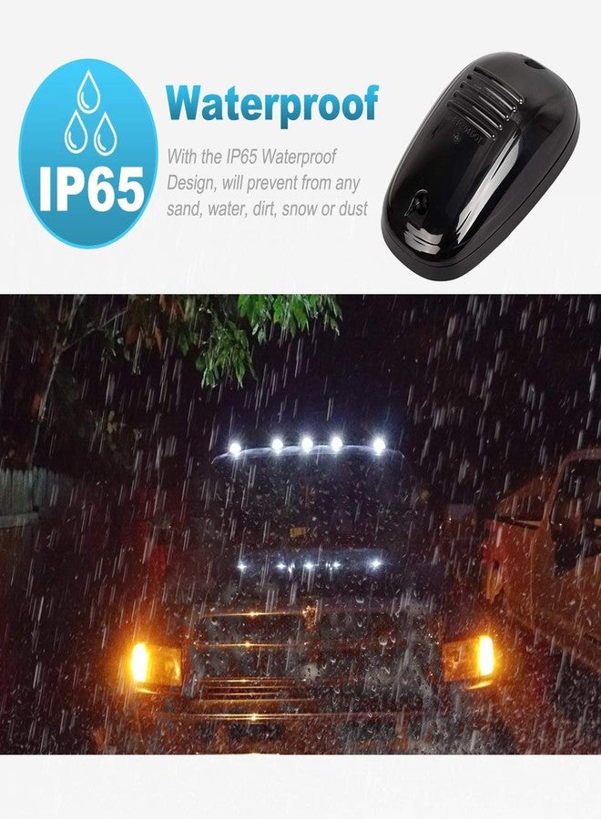 Partsam مجموعة بارتسام 5 قطع 12 مصباح LED دخاني/أبيض مصابيح تحديد سقف الكابينة 264146BK بديلة لسيارة دودج رام 2003-2018 (عدسة دخانية/أضواء بيضاء) - Image 4