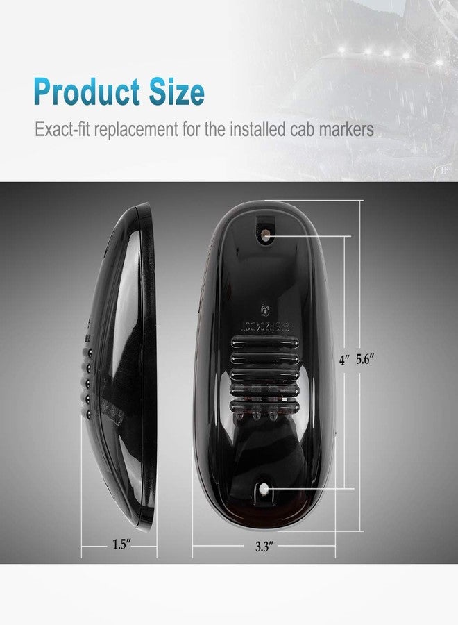 Partsam مجموعة بارتسام 5 قطع 12 مصباح LED دخاني/أبيض مصابيح تحديد سقف الكابينة 264146BK بديلة لسيارة دودج رام 2003-2018 (عدسة دخانية/أضواء بيضاء) - Image 2