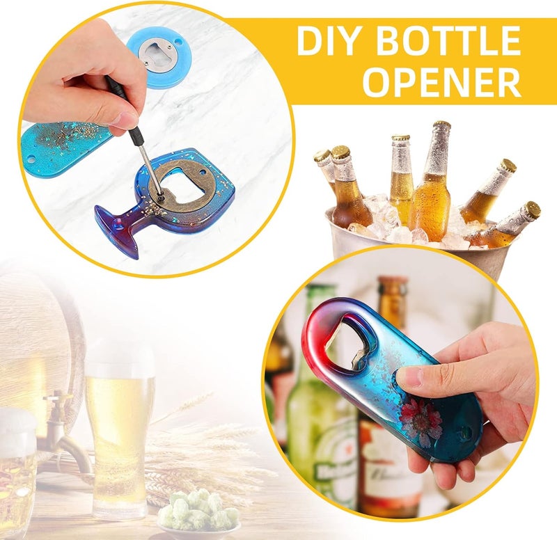 100 مجموعة أدوات إدراج فتاحة زجاجات معدنية من الفولاذ المقاوم للصدأ DIY مع راتنج برونزي (برونزي) - Image 3