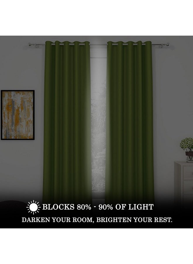 Story@Home Story@Home Blackout Window Curtains 5 Feet Set of 2 | Plain Printed | 71% Room Darkening | Thermal Insulated Curtains | Curtain for Living Room | (116 x 152 cm, Green) | Perfect for Home Decor  - Image 3