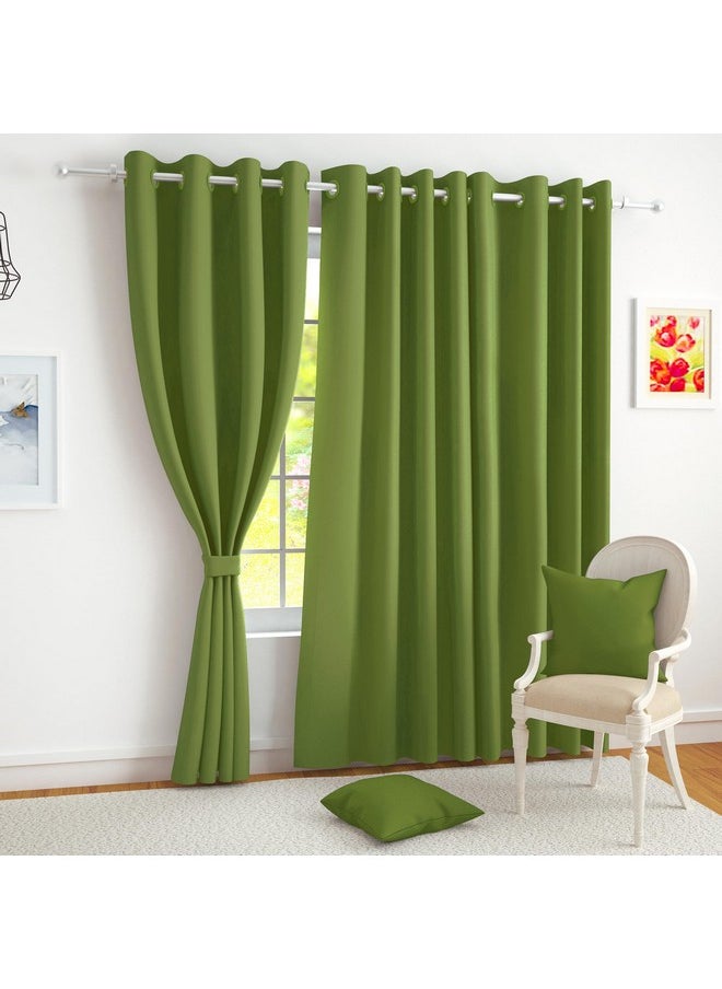 Story@Home Story@Home Blackout Window Curtains 5 Feet Set of 2 | Plain Printed | 71% Room Darkening | Thermal Insulated Curtains | Curtain for Living Room | (116 x 152 cm, Green) | Perfect for Home Decor  - Image 1