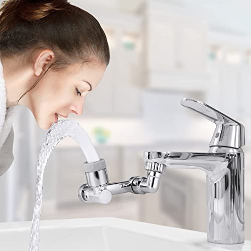 IONIX Faucet Extender Universal 1080° Swivel Robotic Arm Swivel Extension Faucet Aerator, ABS plastic Chrome Finish body - Image 5