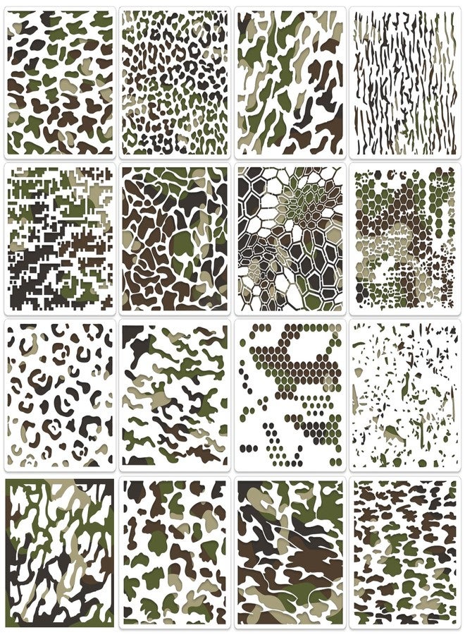 zosylley Camo Stencil 16p/6in - Image 1