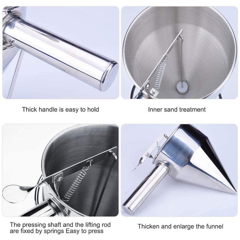 Gijaxe Gijaxe Pancake Dough Dispenser Stainless Steel Dough Dispenser Batter Funnel Baking Funnel for Home Kitchen Bakery Cake Desserts Cooking Tools Silver Pack of 1pcs  - Image 5