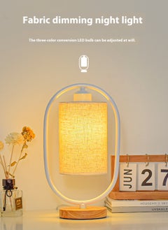 Onelight Bedroom 3-Color LED Fabric Lampshade Table Lamp, Wooden Base Adjustable 3-Color Light Table Lamp 5w  - Image 4