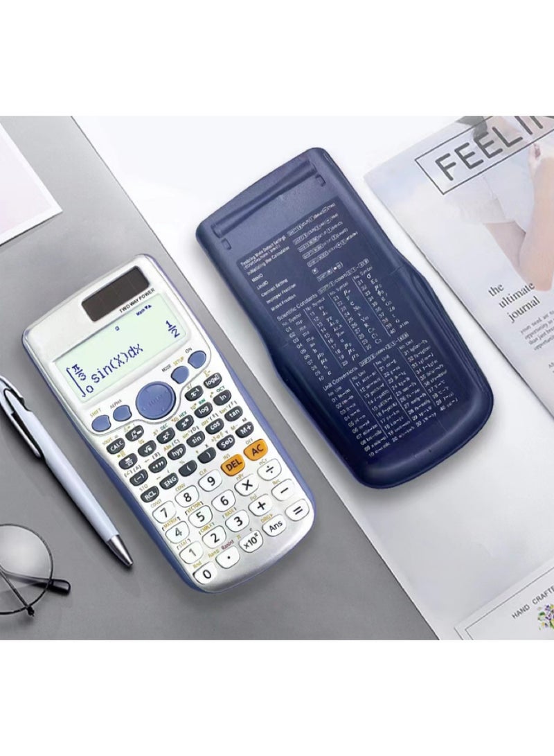 Scientific Calculator 417 Function 10+2-digit Writing Display Solar and Battery Calculator Protective Case, Suitable for Schools - Image 2