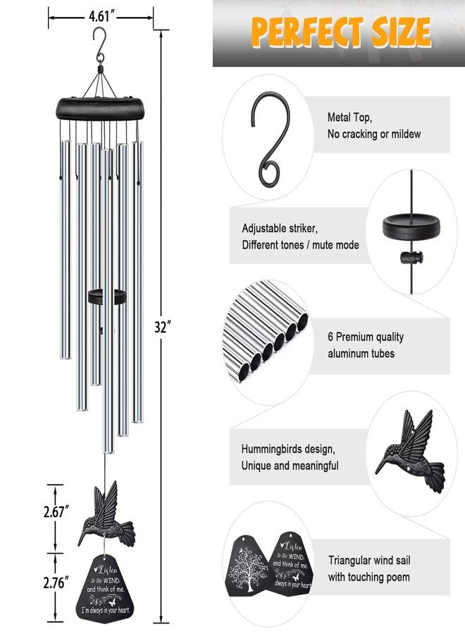 Synhonty Sympathy Wind Chimes for Outside Deep Tone, Memorial for Loss of Loved One Prime, Bereavement Condolence Remembrance Funeral Gifts for Grieving Friends Loss of Mother Father - Image 5