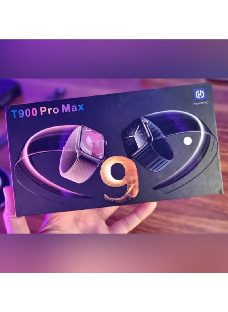 ماركة غير محددة - ساعة ذكية T900 PRO MAX الفئة 9 - وردي - Image 1