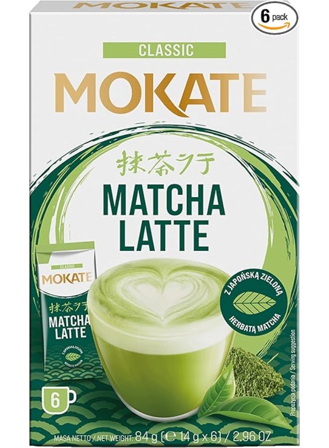 MOKATE Classic Matcha Latte 14g x 6 Sachets 84g - Image 1