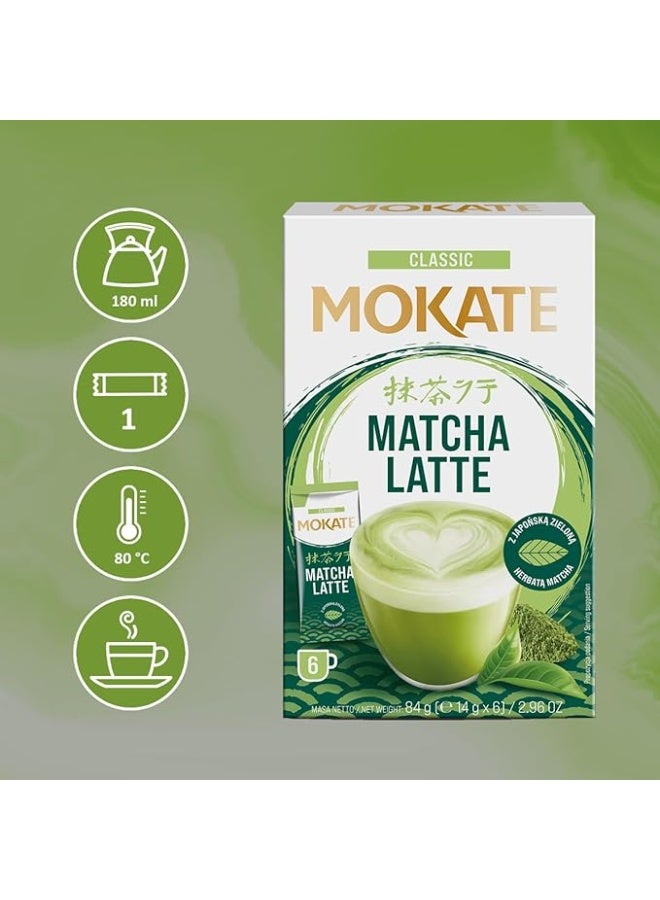 MOKATE Classic Matcha Latte 14g x 6 Sachets 84g - Image 2