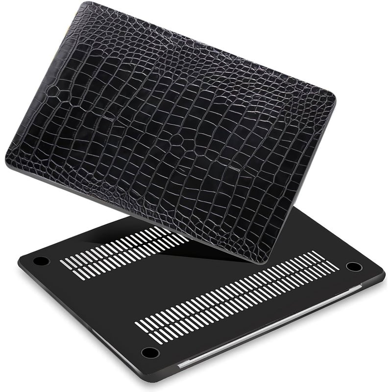 Dark Blue Faux Crocodile Leather Laptop Case For Macbook Pro 13 A2338 M2 - Image 1